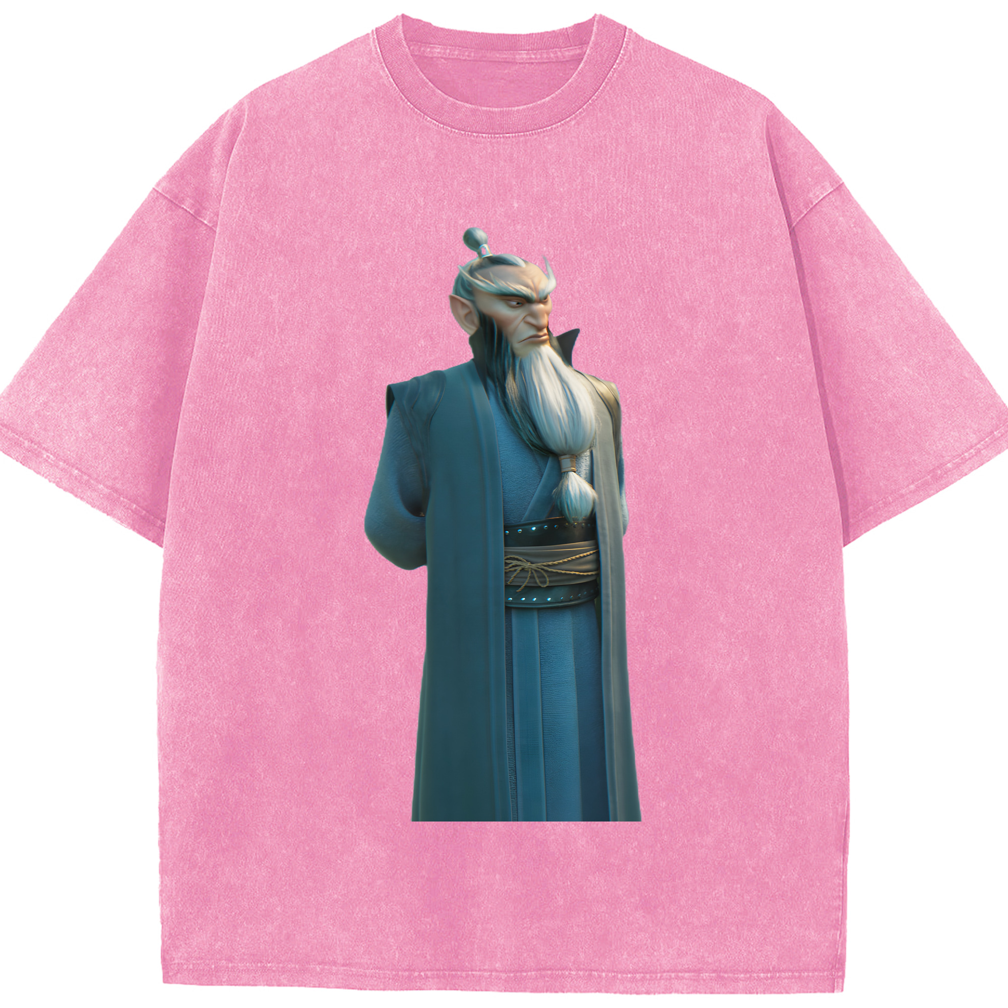 （画像用） Ne Zha 2 ナタ 魔童の大暴れ 綿100% ヴィンテージ風 半袖Tシャツ（フロントプリント）